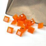 Natural Carnelian 8 mm Square Cut Faceted – Carnelian Square Faceted 8mm