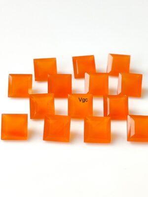 Natural Carnelian 8 mm Square Cut Faceted – Carnelian Square Faceted 8mm