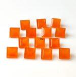 Natural Carnelian 8 mm Square Cut Faceted – Carnelian Square Faceted 8mm