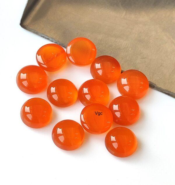 Natural Carnelian 5 mm Round Cabochon Flat Back – Carnelian Round Cabochon 5mm