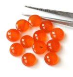 Natural Carnelian 5 mm Round Cabochon Flat Back – Carnelian Round Cabochon 5mm