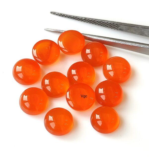 Natural Carnelian 5 mm Round Cabochon Flat Back – Carnelian Round Cabochon 5mm