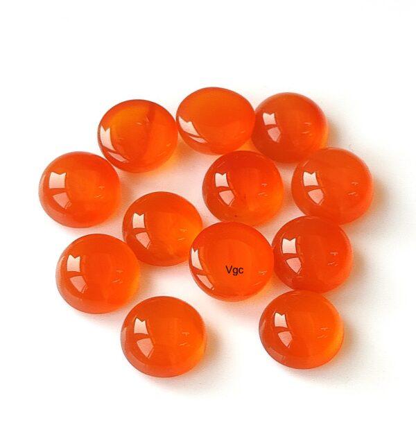Natural Carnelian 5 mm Round Cabochon Flat Back – Carnelian Round Cabochon 5mm