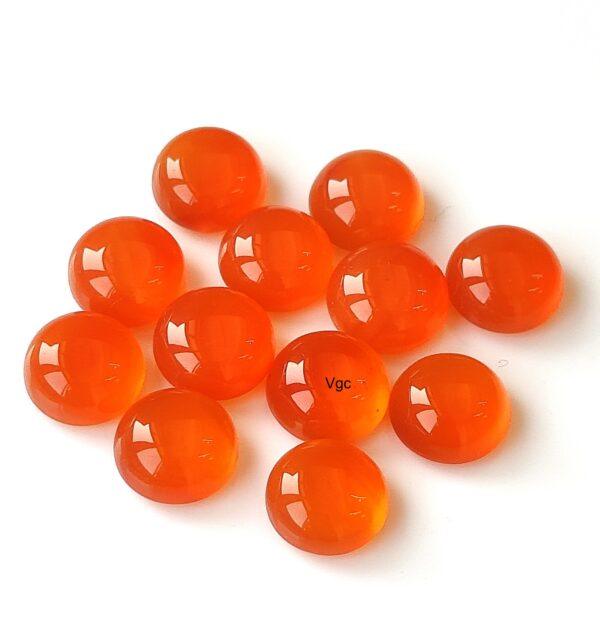 Natural Carnelian 5 mm Round Cabochon Flat Back – Carnelian Round Cabochon 5mm