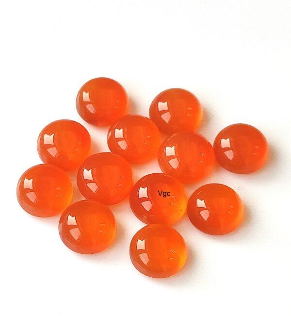 Natural Carnelian 5 mm Round Cabochon Flat Back – Carnelian Round Cabochon 5mm