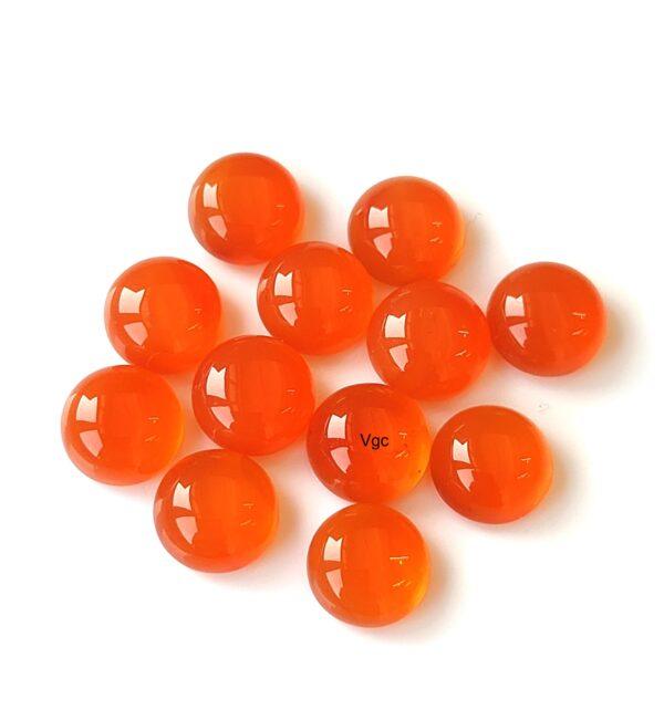 Natural Carnelian 5 mm Round Cabochon Flat Back – Carnelian Round Cabochon 5mm