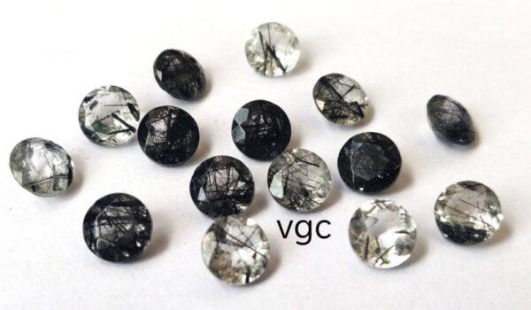 Natural 6 mm Black Rutilated Quartz Round Cut Faceted Top Quality – Rutilated Quartz Round Faceted 6mm