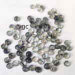 Natural 3 mm Black Rutilated Quartz Round Cabochon Flat Back Top Quality – Rutilated Quartz Round Cabochon 3mm