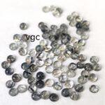Natural 3 mm Black Rutilated Quartz Round Cabochon Flat Back Top Quality – Rutilated Quartz Round Cabochon 3mm