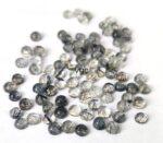 Natural 3 mm Black Rutilated Quartz Round Cabochon Flat Back Top Quality – Rutilated Quartz Round Cabochon 3mm