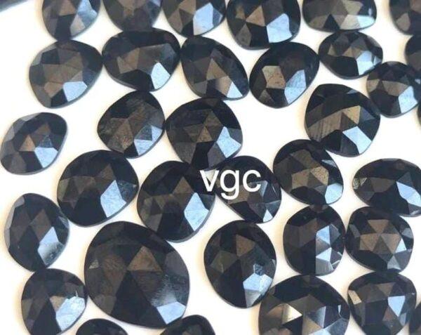 10 Ct Natural Black Spinel Uneven Shape Slices Faceted Cut – AAA Quality Black Spinel Uneven Shape