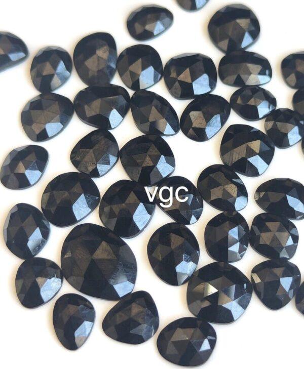 10 Ct Natural Black Spinel Uneven Shape Slices Faceted Cut – AAA Quality Black Spinel Uneven Shape