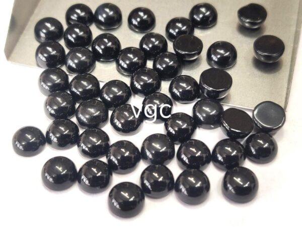 Natural Black Onyx 8 mm Round Cabochon Flat Back – Black Onyx Round Cabochon 8mm