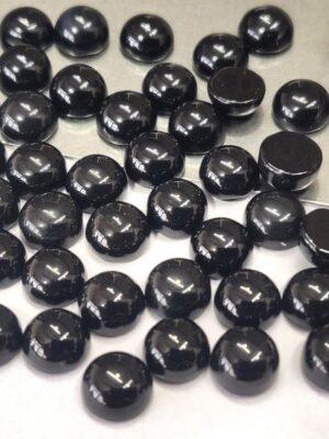 Natural Black Onyx 4 mm Round Cabochon Flat Back – Black Onyx Round Cabochon 4mm
