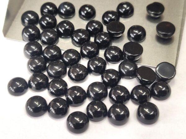 Natural Black Onyx 8 mm Round Cabochon Flat Back – Black Onyx Round Cabochon 8mm