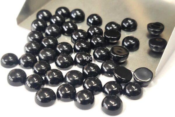 Natural Black Onyx 8 mm Round Cabochon Flat Back – Black Onyx Round Cabochon 8mm