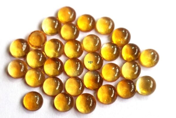 Natural 5 mm Citrine Round Cabochon Flat Back AAA Quality – Citrine Round Cabochon 5mm