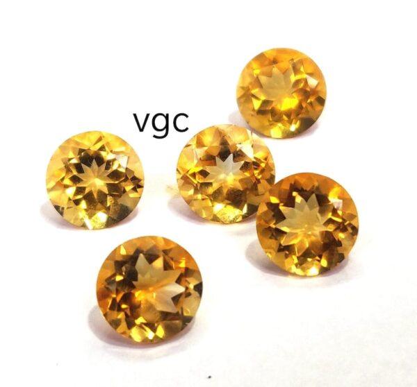 Natural 8 mm Citrine Round Cut Faceted AAA Quality – Citrine Round Faceted 8mm