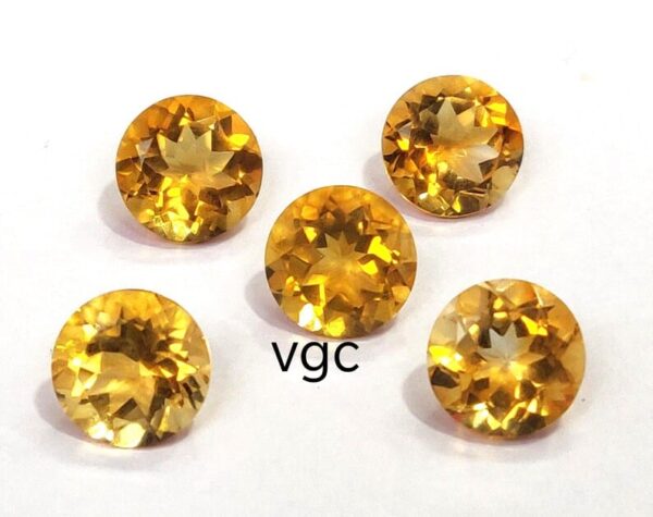 Natural 8 mm Citrine Round Cut Faceted AAA Quality – Citrine Round Faceted 8mm