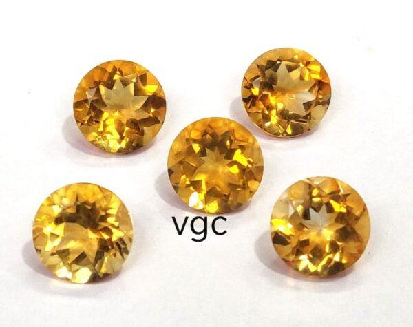 Natural 8 mm Citrine Round Cut Faceted AAA Quality – Citrine Round Faceted 8mm