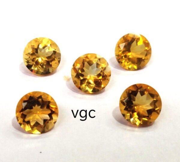 Natural 8 mm Citrine Round Cut Faceted AAA Quality – Citrine Round Faceted 8mm