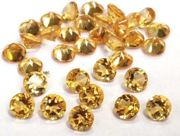 Natural 7 mm Citrine Round Cut Faceted AAA Quality – Citrine Round Faceted 7mm