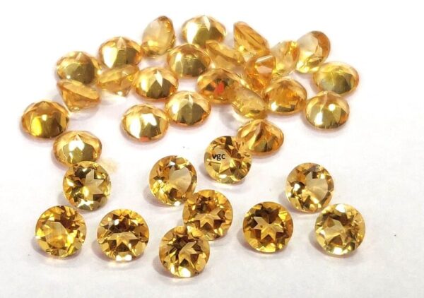 Natural 7 mm Citrine Round Cut Faceted AAA Quality – Citrine Round Faceted 7mm