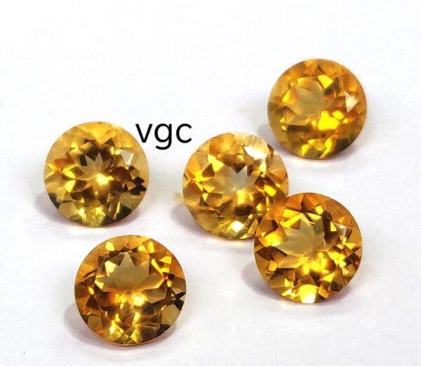 Natural 8 mm Citrine Round Cut Faceted AAA Quality – Citrine Round Faceted 8mm