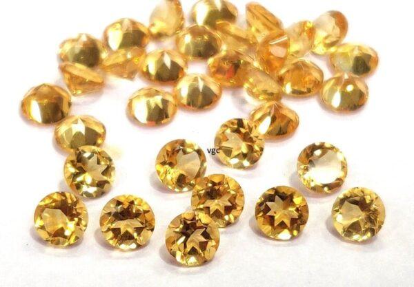 Natural 7 mm Citrine Round Cut Faceted AAA Quality – Citrine Round Faceted 7mm