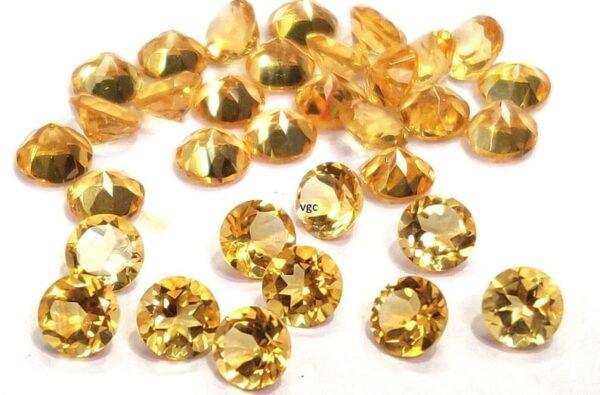 Natural 7 mm Citrine Round Cut Faceted AAA Quality – Citrine Round Faceted 7mm