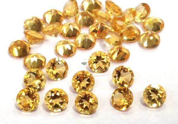 Natural 7 mm Citrine Round Cut Faceted AAA Quality – Citrine Round Faceted 7mm