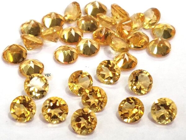 Natural 7 mm Citrine Round Cut Faceted AAA Quality – Citrine Round Faceted 7mm
