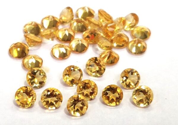 Natural 7 mm Citrine Round Cut Faceted AAA Quality – Citrine Round Faceted 7mm