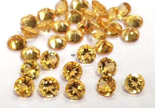 Natural 7 mm Citrine Round Cut Faceted AAA Quality – Citrine Round Faceted 7mm