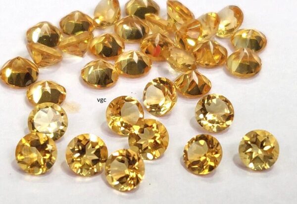 Natural 7 mm Citrine Round Cut Faceted AAA Quality – Citrine Round Faceted 7mm