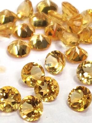 Natural 6 mm Citrine Round Cut Faceted AAA Quality – Citrine Round Faceted 6mm
