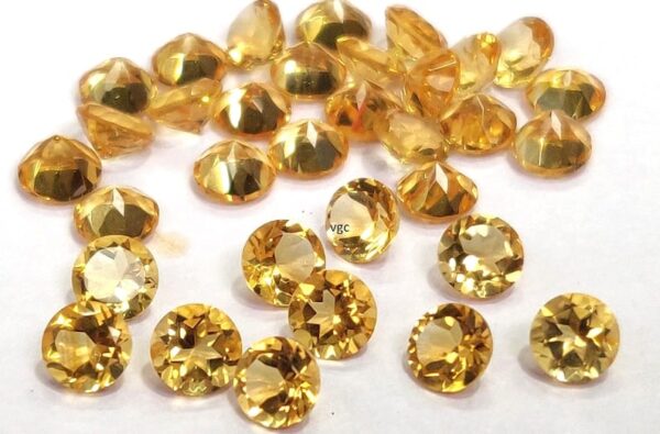 Natural 7 mm Citrine Round Cut Faceted AAA Quality – Citrine Round Faceted 7mm
