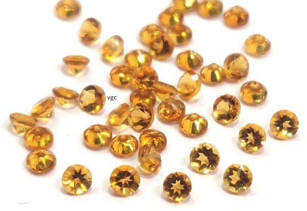 Natural 3 mm Citrine Round Cut Faceted AAA Quality – Citrine Round Faceted 3mm