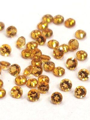 Natural 2 mm Citrine Round Cut Faceted AAA Quality – Citrine Round Faceted 2mm