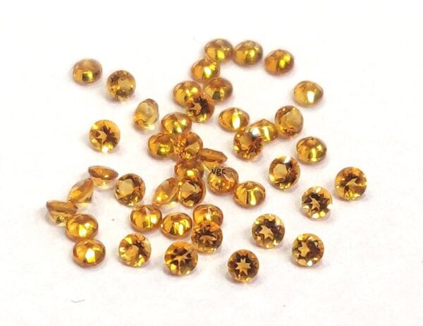Natural 3 mm Citrine Round Cut Faceted AAA Quality – Citrine Round Faceted 3mm