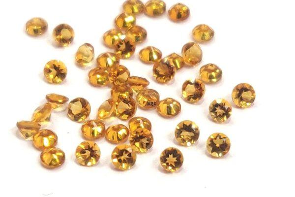 Natural 3 mm Citrine Round Cut Faceted AAA Quality – Citrine Round Faceted 3mm