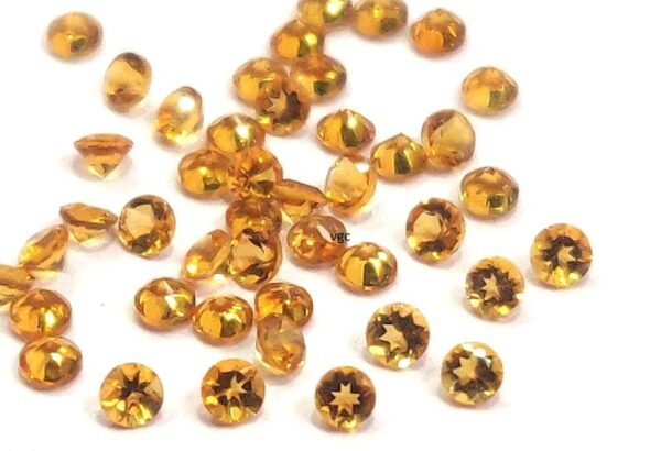 Natural 3 mm Citrine Round Cut Faceted AAA Quality – Citrine Round Faceted 3mm