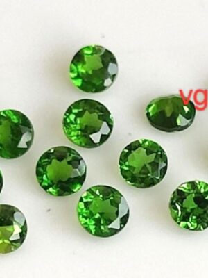 Natural 4 mm Chrome Diopside Round Cut Faceted AAA Quality – Chrome Diopside Round Faceted 4mm