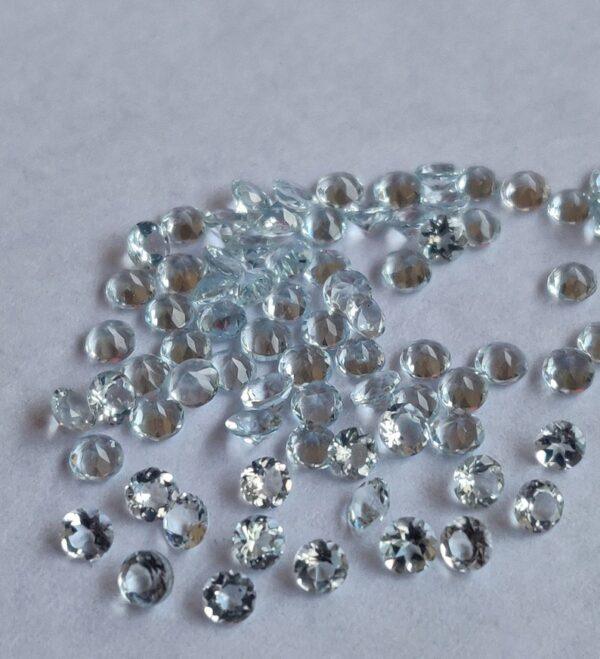 Natural 2.5 mm Aquamarine Round Faceted AAA Quality – Aquamarine Round Faceted 2.5mm
