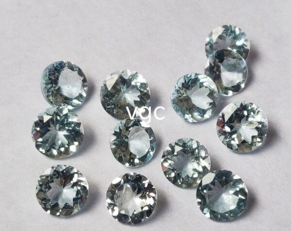 Natural 7 mm Aquamarine Round Faceted AAA Quality – Aquamarine Round Faceted 7mm