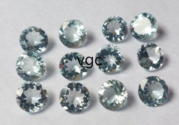 Natural 7 mm Aquamarine Round Faceted AAA Quality – Aquamarine Round Faceted 7mm