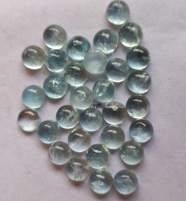 Natural 4 mm Aquamarine Round Cabochon AAA Quality – Aquamarine Round Cabochon 4mm