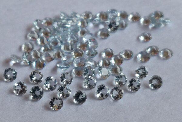 Natural 2.5 mm Aquamarine Round Faceted AAA Quality – Aquamarine Round Faceted 2.5mm