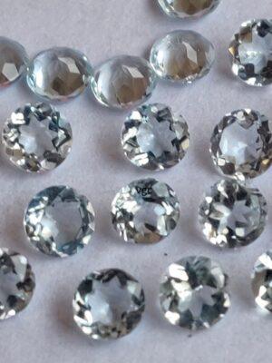 Natural 3 mm Aquamarine Round Faceted AAA Quality – Aquamarine Round Faceted 3mm