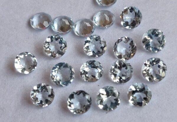 Natural 3 mm Aquamarine Round Faceted AAA Quality – Aquamarine Round Faceted 3mm